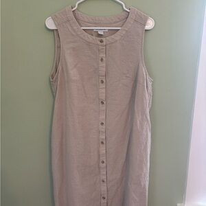 Liz Claiborne Beige Sleeveless Midi Dress